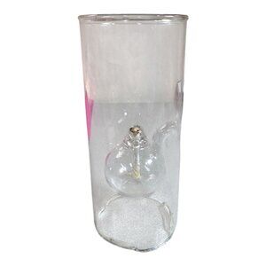 Wolfard Vintage Clear Glass Oil Lamp Unique Globe Design & Cylindrical 9" Tall